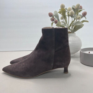 Everlane The Editor Suede Boot Side Zip Pointed Toe Brown Women's 6.5 Tried On